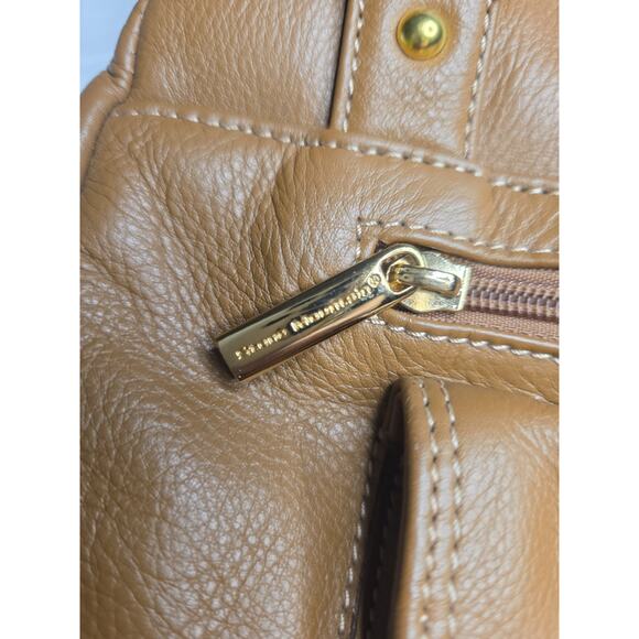 Vintage Stone Mountain USA Tan Leather Shoulder Bag Crossbody Adjustable - Picture 4 of 9